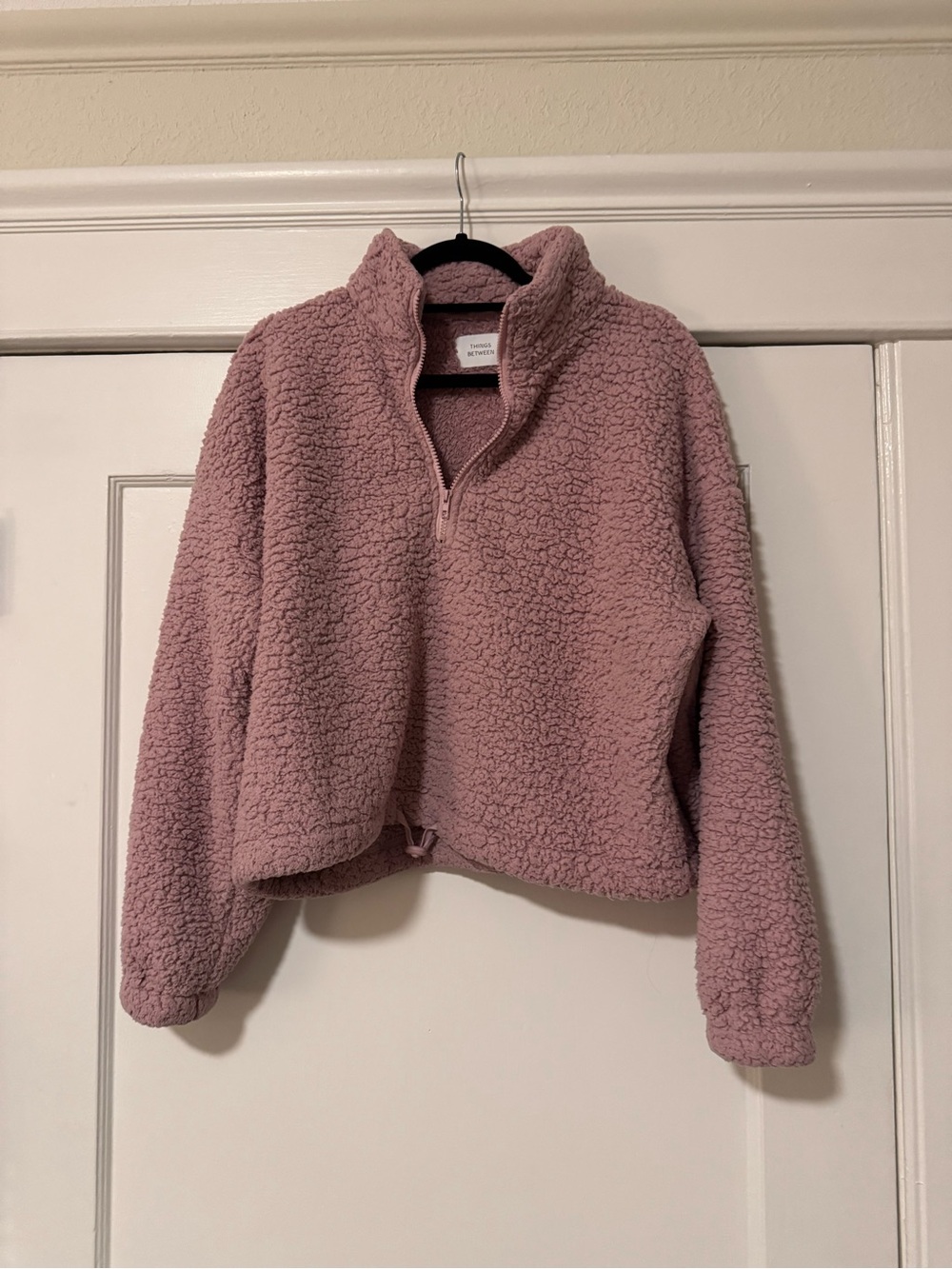 Cozy Half-Zip Sherpa Pullover - Mauve
